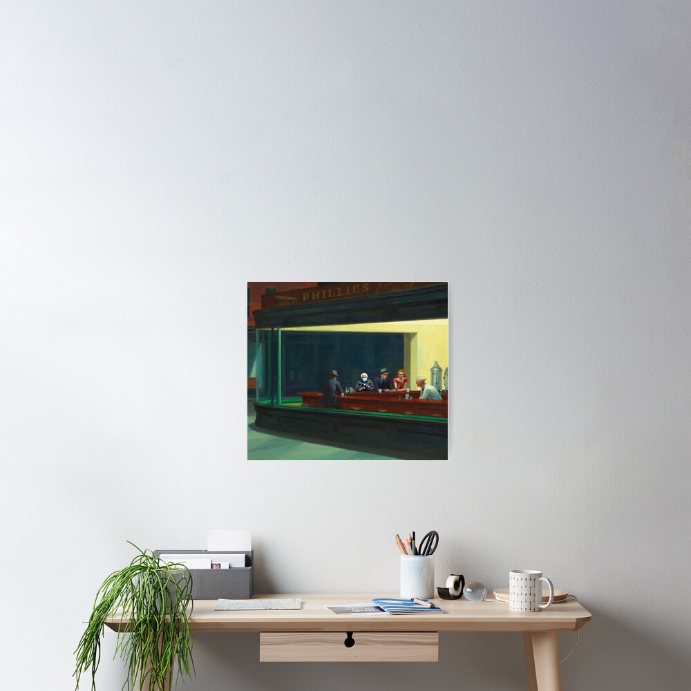 "Bernie Sanders Diner Nighthawks Classic Painting Edward Hopper
