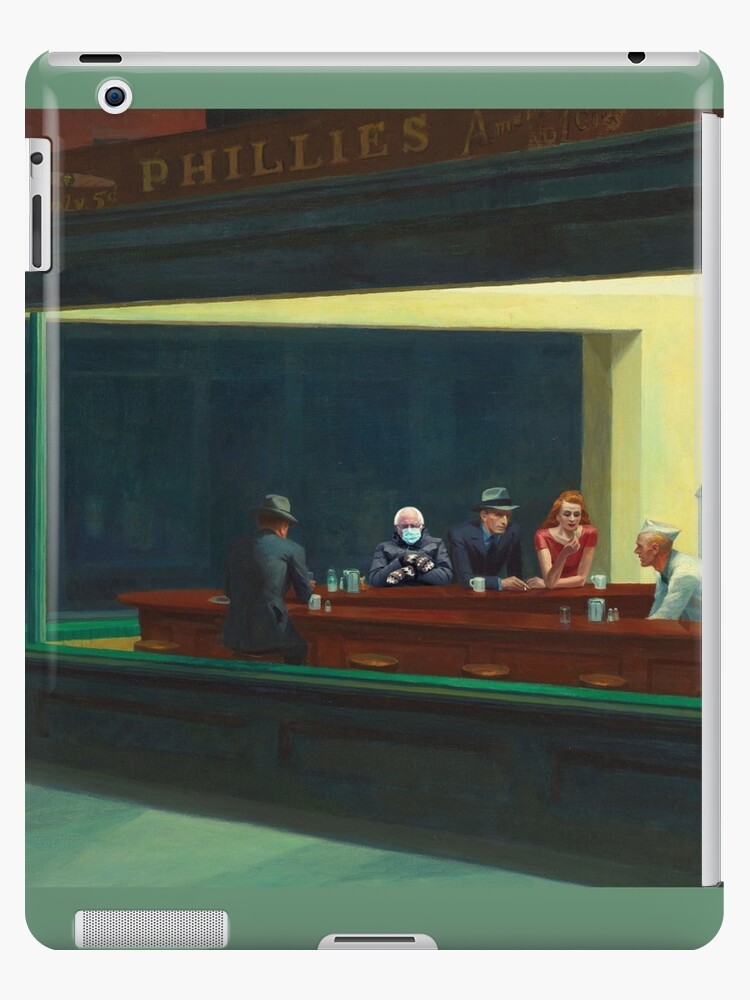 Bernie Sanders Diner Nighthawks Classic Painting Edward Hopper