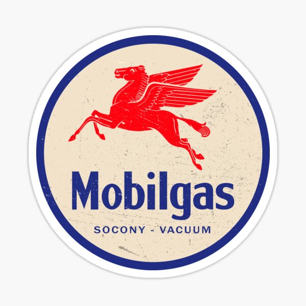 Mobilgas vintage sign - logo 1940 Sticker