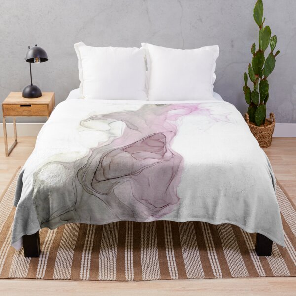 Item preview, Light Pink and Gray Abstract 2121 Alcohol Ink Painting by Herzart designed and sold by herzart.