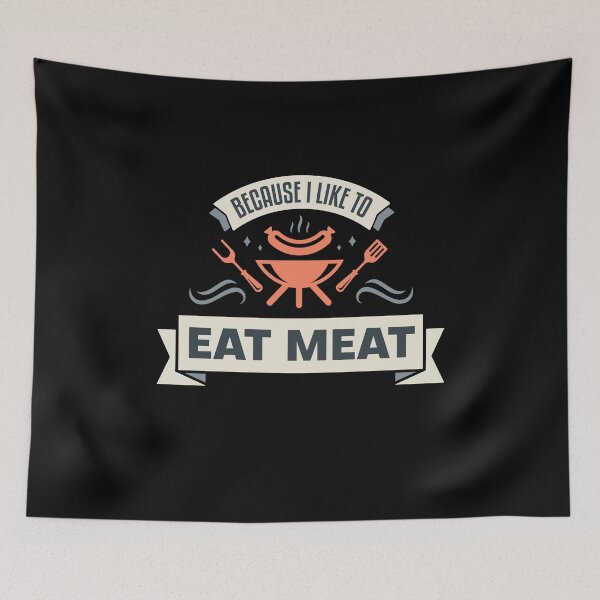 Item preview, Because I Like To Eat Meat Cow Grill BBQ Meme designed and sold by MooonTees.