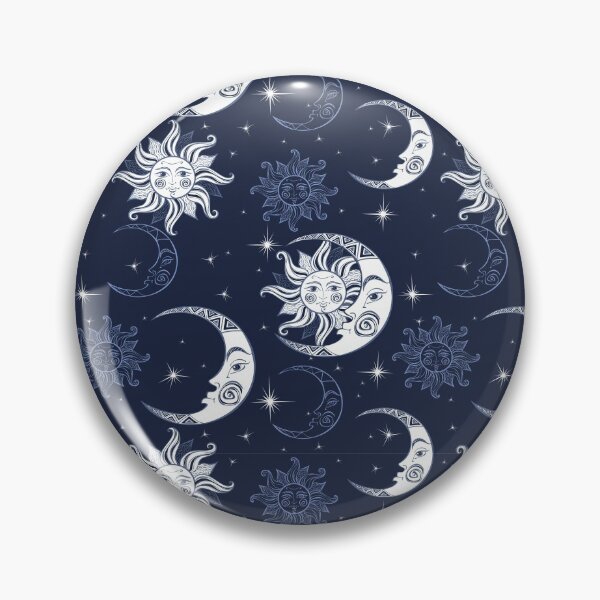 Item preview, Blue and white sun and moon - celestial pattern designed and sold by Jenniferagt.