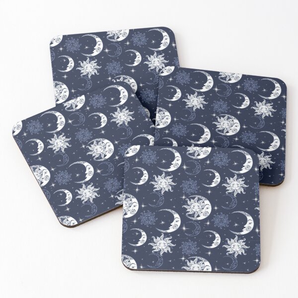 Item preview, Blue and white sun and moon - celestial pattern designed and sold by Jenniferagt.
