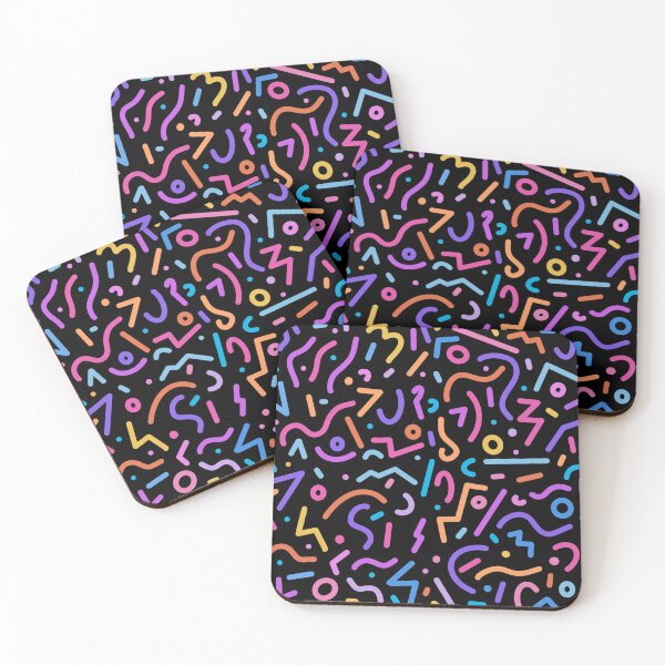 Item preview, Jazzy Pattern - 90's 80's retro pattern - Nostalgia - Funky - Colourful - Pastel Rainbow - abstract pop shapes fun designed and sold by davidhydefierce.