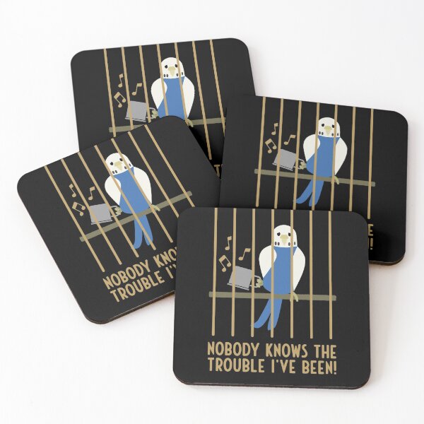 Item preview, Innocent budgie behind bars, blue designed and sold by Cevetan.