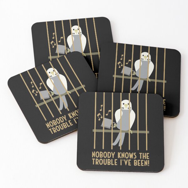Item preview, Innocent budgie behind bars, gray designed and sold by Cevetan.
