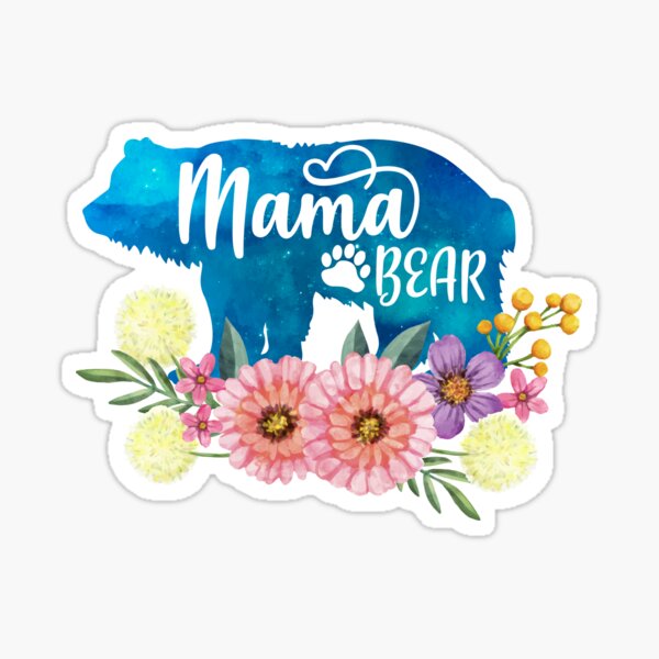 Mama Bear Floral Watercolor Flowers  Sticker for Sale by KNEI