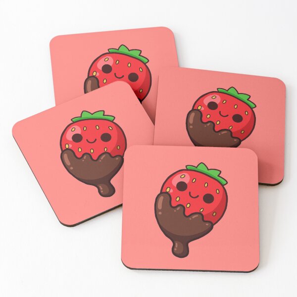 Item preview, kawaii chocolate-dipped strawberry designed and sold by kittybox.