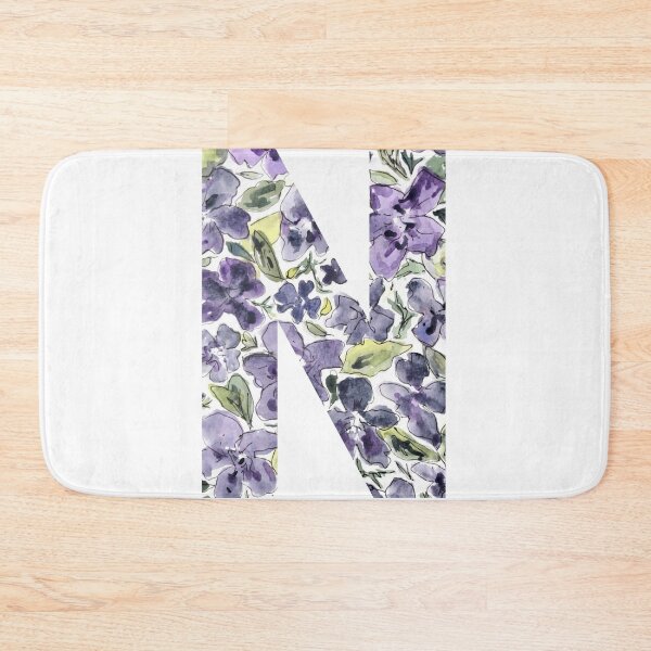 Item preview, Watercolor Purple Flowers Letter N designed and sold by vicnat.