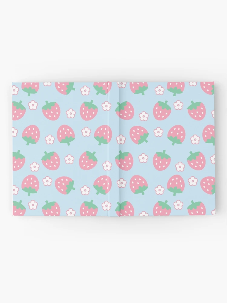 Pastel Strawberries and Flowers Cute Kawaii Mint Wrapping Paper, Zazzle