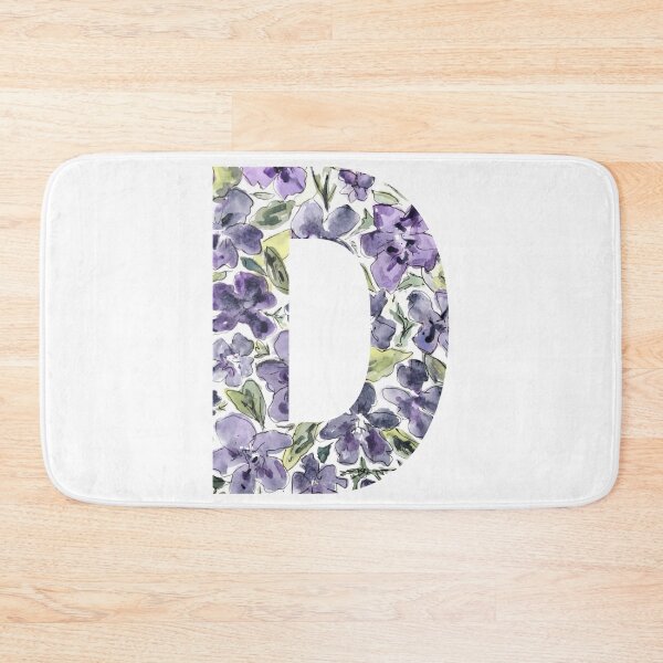Item preview, Watercolor Purple Flowers Letter D designed and sold by vicnat.
