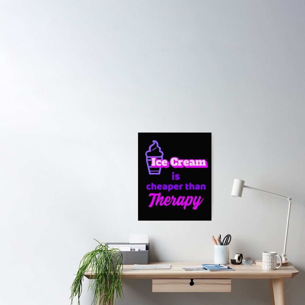 Design Ideas 'Ice Cream Is Cheaper Than Therapy' Ice Cream Pint Huggy