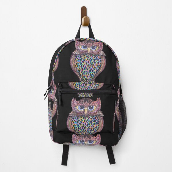 Item preview, owl painted in inks with patterned feathers by LowEndGraphics designed and sold by LowEndGraphics.