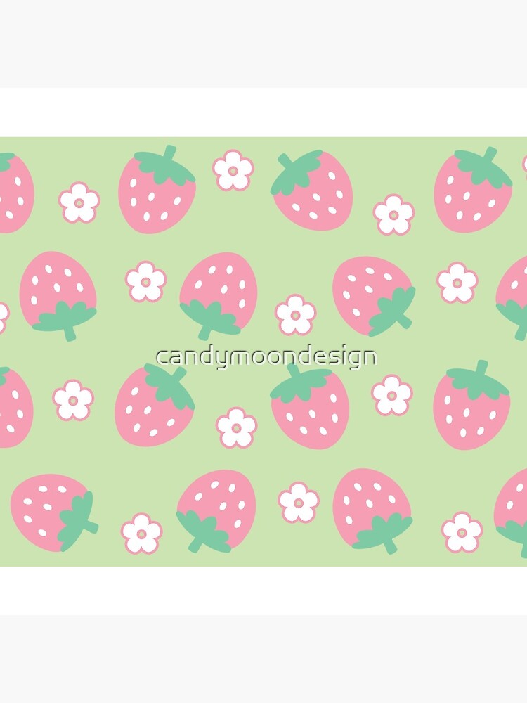 Cute Pastel Pink Strawberry Yoga Mat, Yoga Accessories, Custom