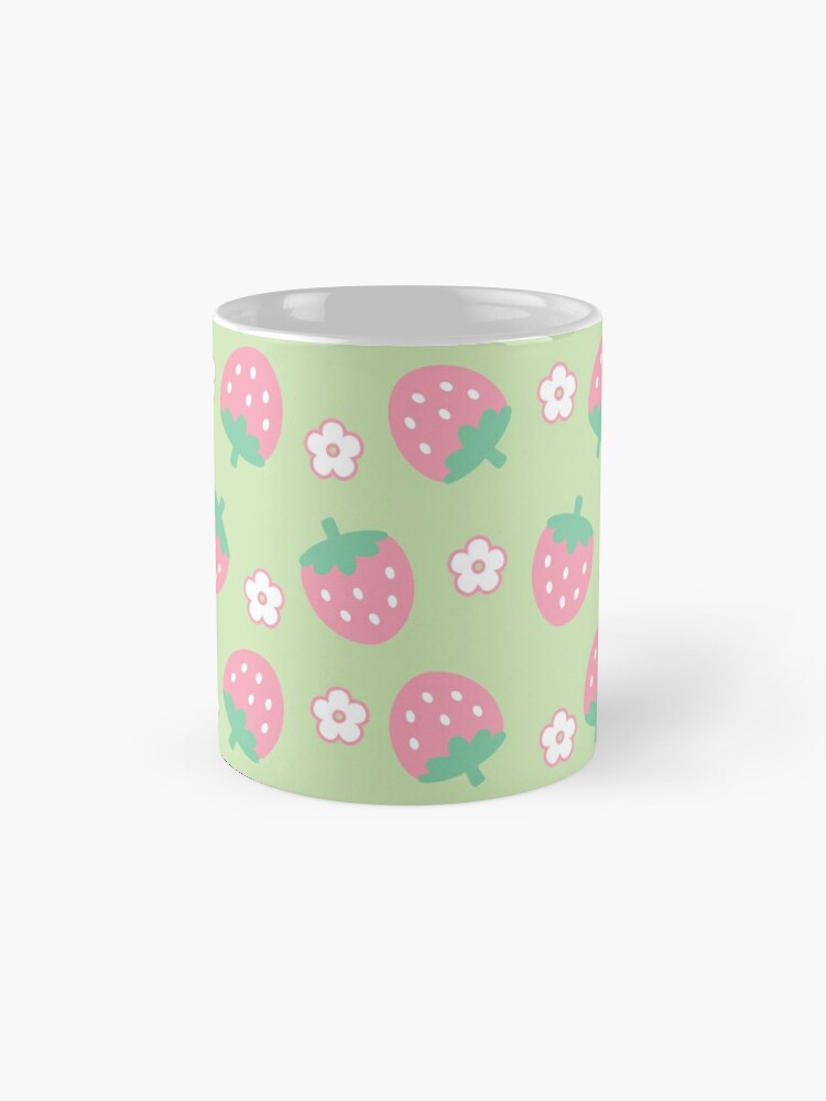 White Flower Pastel Green Kawaii Cute Cottagecore Aesthetic Coffee Mug for  Sale by candymoondesign