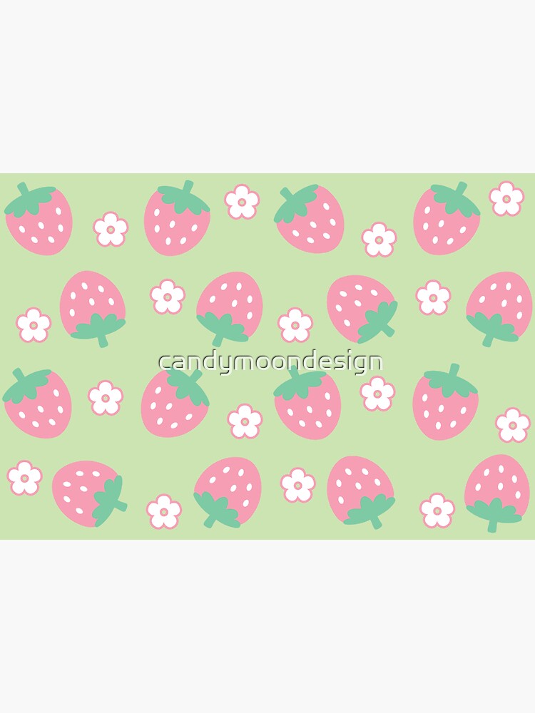 Cute whimsical strawberry sticker flower illustration FRESCA collection  Kate Michelle Design — Kate Michelle Design