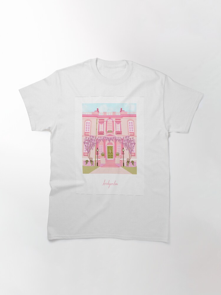 Thumbnail 3 of 7, Classic T-Shirt, Bridgerton House, Pastel Pink designed and sold by Charlie-K-Dyer.