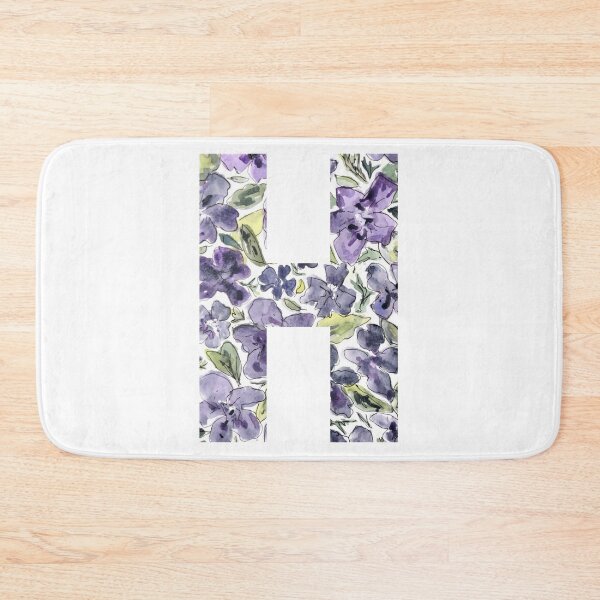 Item preview, Watercolor Purple Flowers Letter H designed and sold by vicnat.
