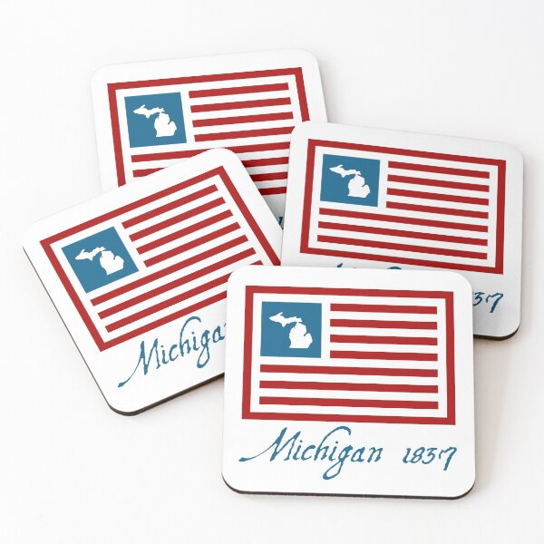 Item preview, American Flag Michigan Founded 1857 designed and sold by screaminggoat.