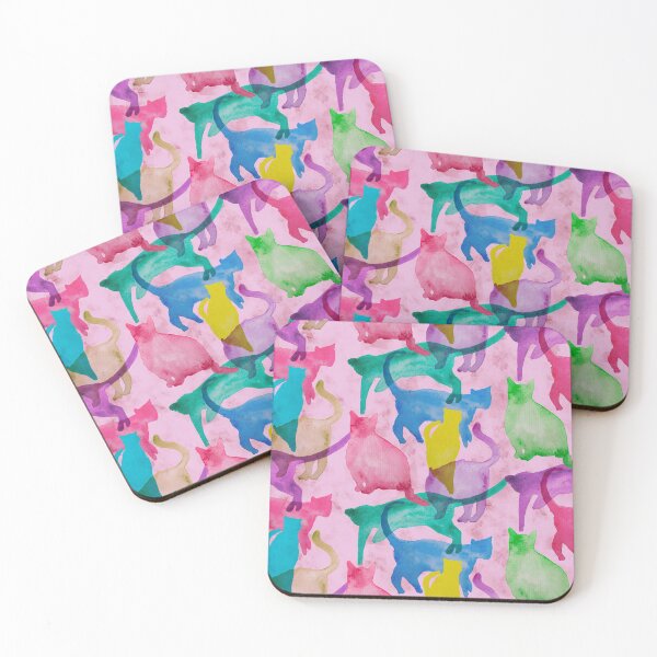 Item preview, Watercolor Cats with Pink Background designed and sold by magicbyrc.