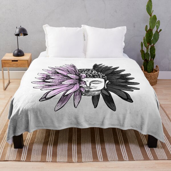 Item preview, Gautama Buddha With Purple Lotus Flower Black and White Ralice Yoga designed and sold by raliceyoga.