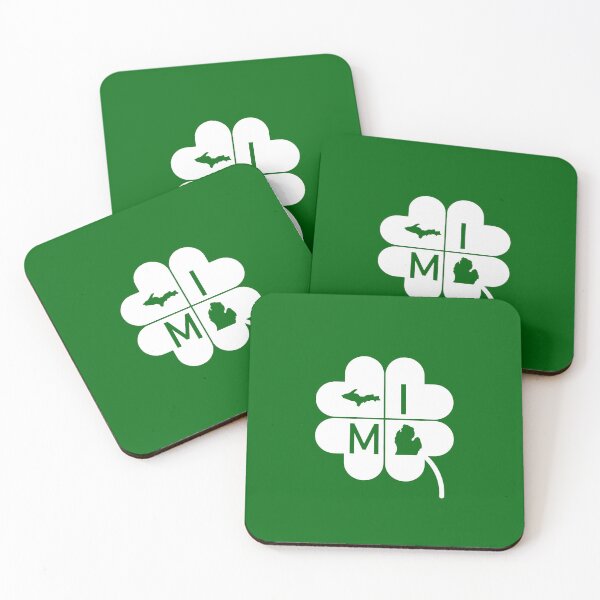 Item preview, Luck o' the Michigander St. Patricks Four Leaf Clover designed and sold by screaminggoat.