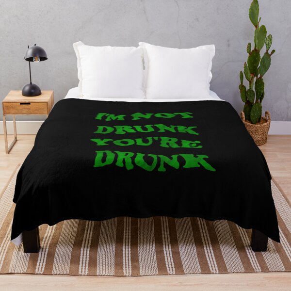 Item preview, Funny drinking design - I'm not drunk you're drunk clover green retro typography (dark mode) designed and sold by Deegital18.