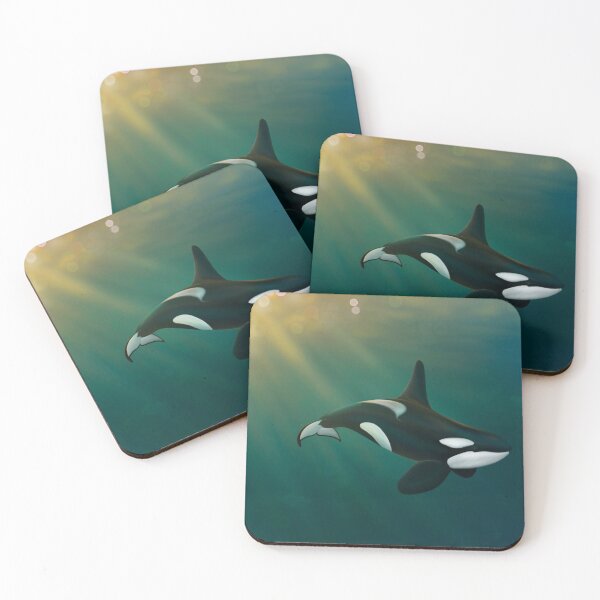 Item preview, Orca underwater sunset scene designed and sold by Moana Matron Designs.