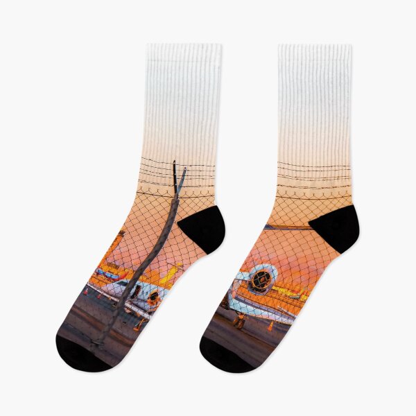 Item preview, Airplane at Las Vegas airport USA with sunset sky designed and sold by Mrvell.