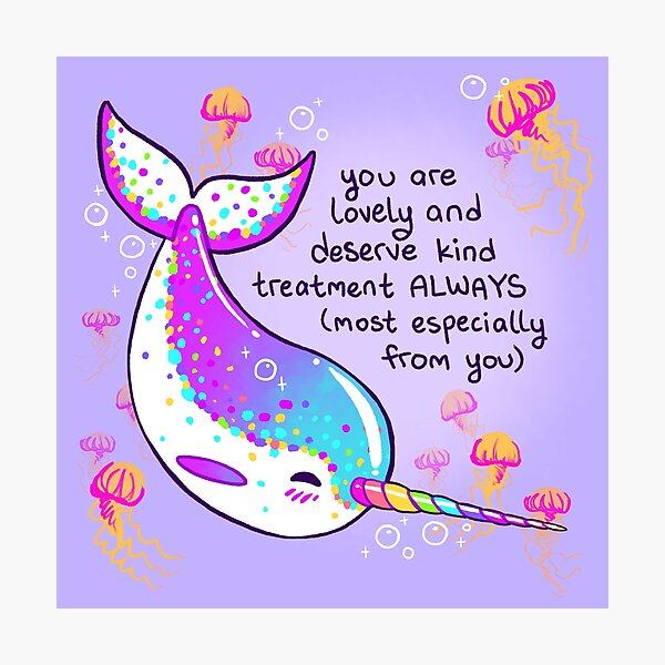 Item preview, "You are Lovely" Rainbow Horned Narwhal designed and sold by thelatestkate.