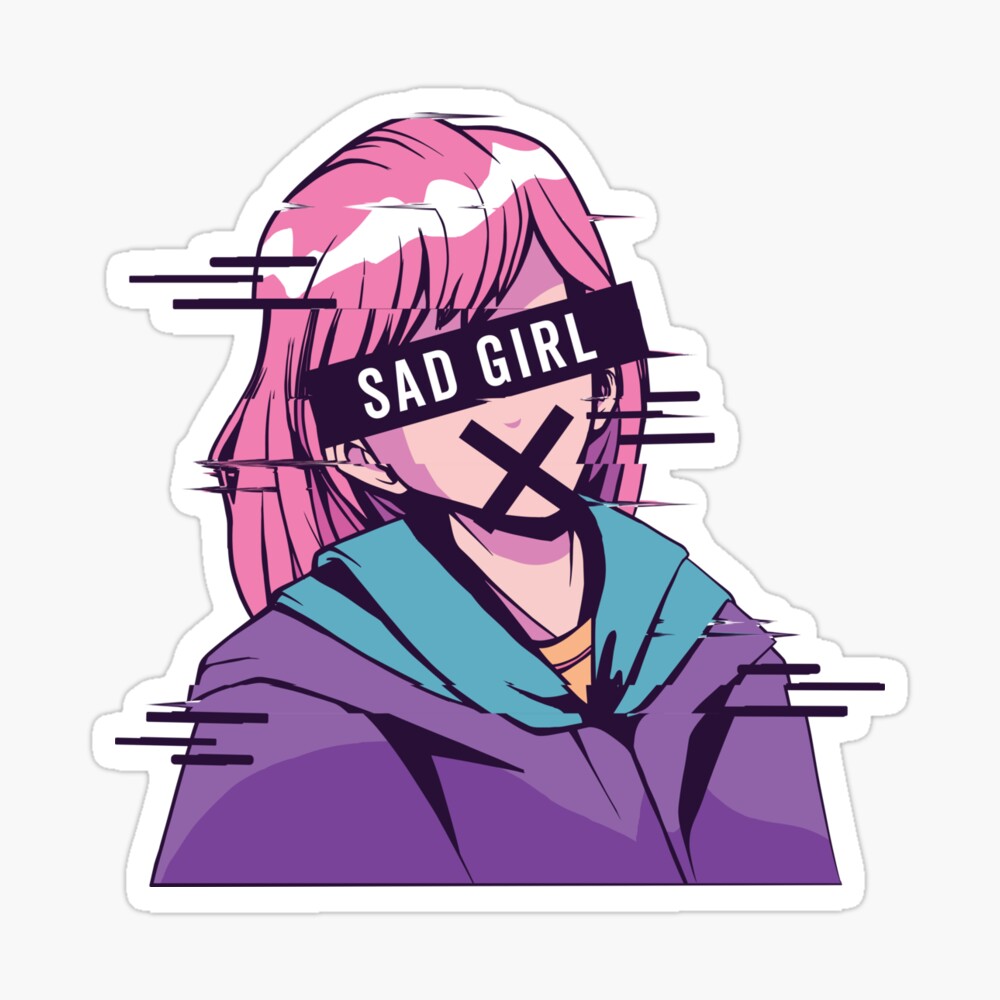 Anime Girl Sad Magnet for Sale by InsecurePuppet