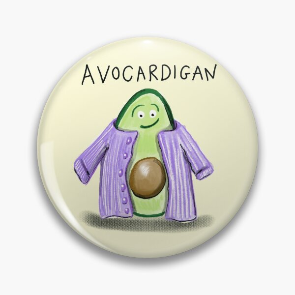 Item preview, Avocado Cardigan: daily doodle design designed and sold by Hannah's  Doodles.