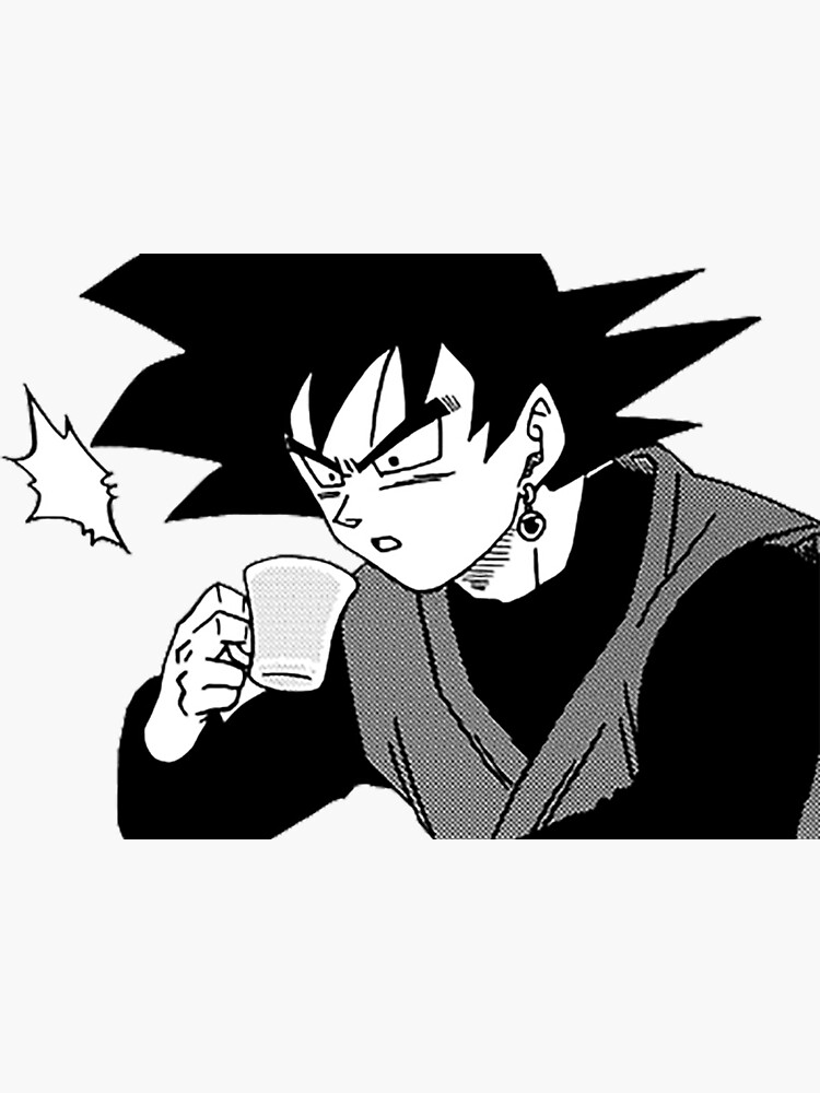 "Goku Black Drinking Tea" Sticker for Sale by CaptainBigMan Redbubble