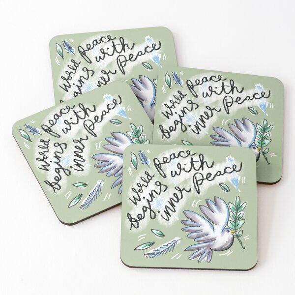 Item preview, World Peace Begins With Inner Peace: daily doodle design designed and sold by Hannah's  Doodles.