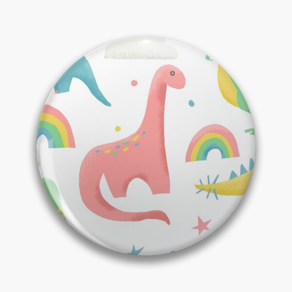 Item preview, Dinosaurs + Rainbows in Pink  designed and sold by latheandquill.