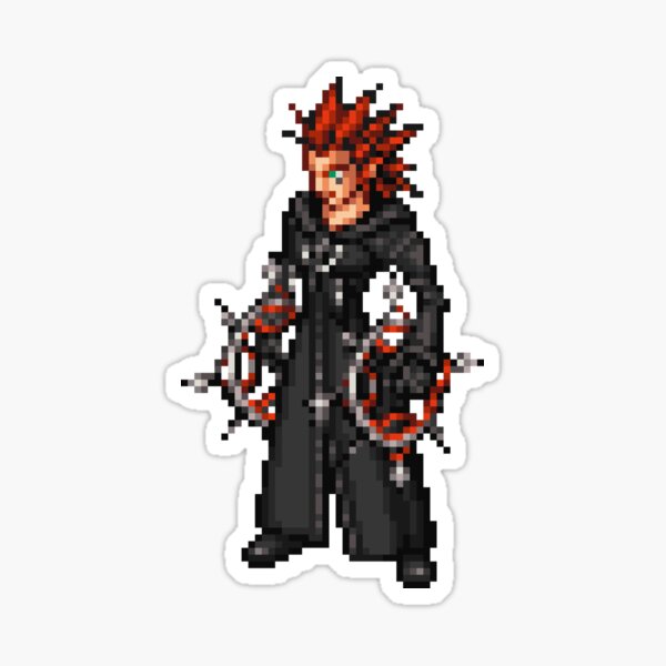 Vista previa del artículo con la obra «Axel Kingdom Hearts Retro 8 bits Pixel Art», diseñado y vendido por AustraliaAbove.