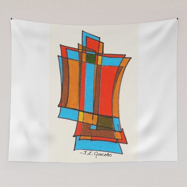 Item preview, ABSTRACT ORANGE AND BLUE DRAWING designed and sold by Artter20.