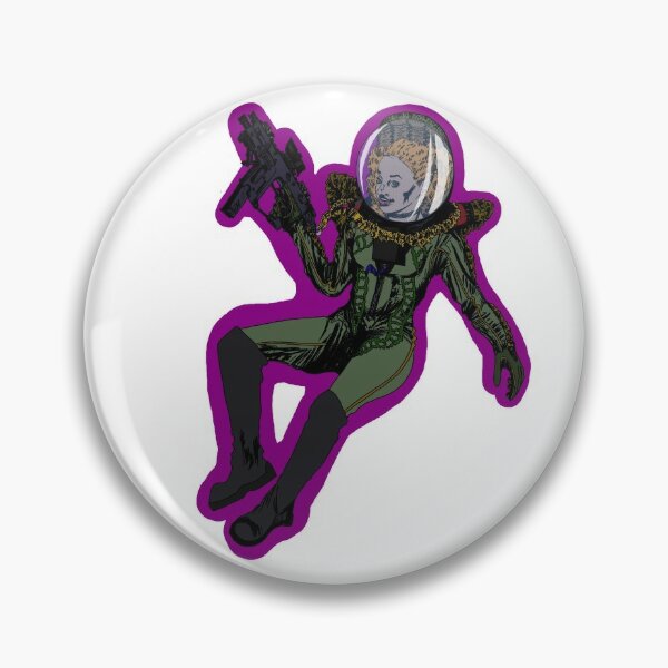 Space Girl Pin Up Pin