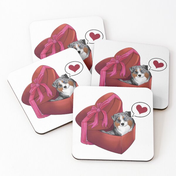 Item preview, Aussie Valentine BlueMerle Vairons NoTail designed and sold by MRN-Drawing.