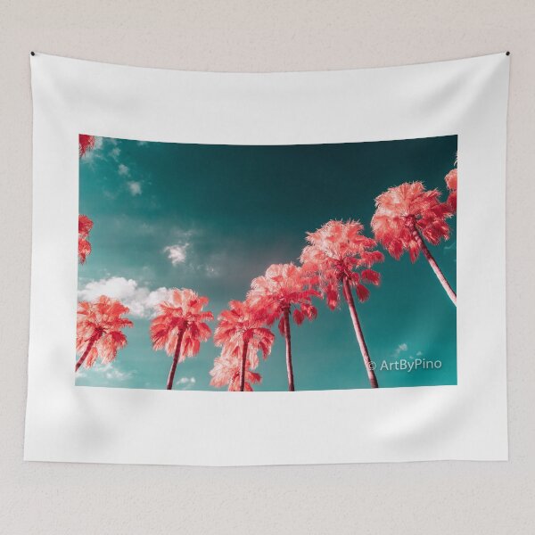 Item preview, Seven Palms Teal Background designed and sold by ArtByPino.