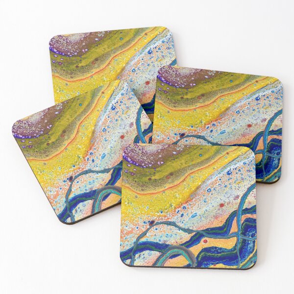 Item preview, Aerial view Colourful Fields - Abstract Pouring Art designed and sold by Artdianarada.