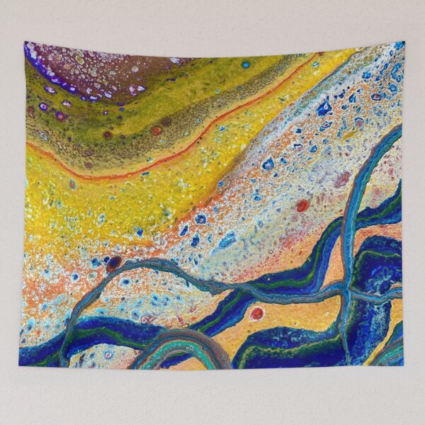 Item preview, Aerial view Colourful Fields - Abstract Pouring Art designed and sold by Artdianarada.