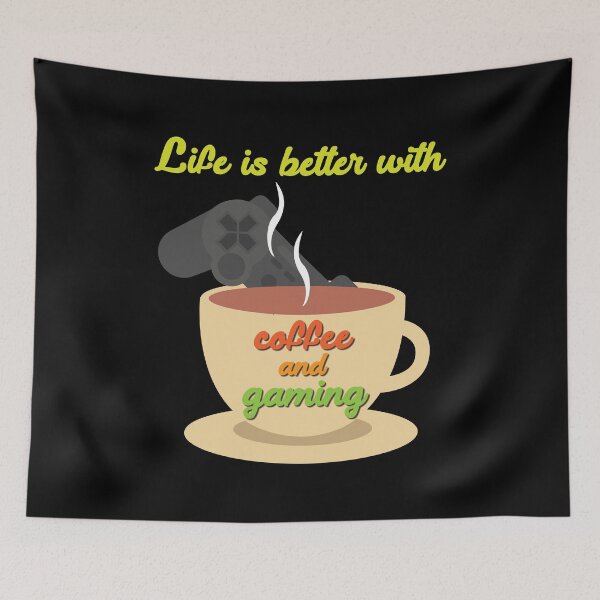 Item preview, life is better with coffee and gaming designed and sold by flakoart.