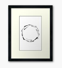 Sumi ink fishes enso Framed Print