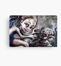 Modelling her monkey Canvas Print