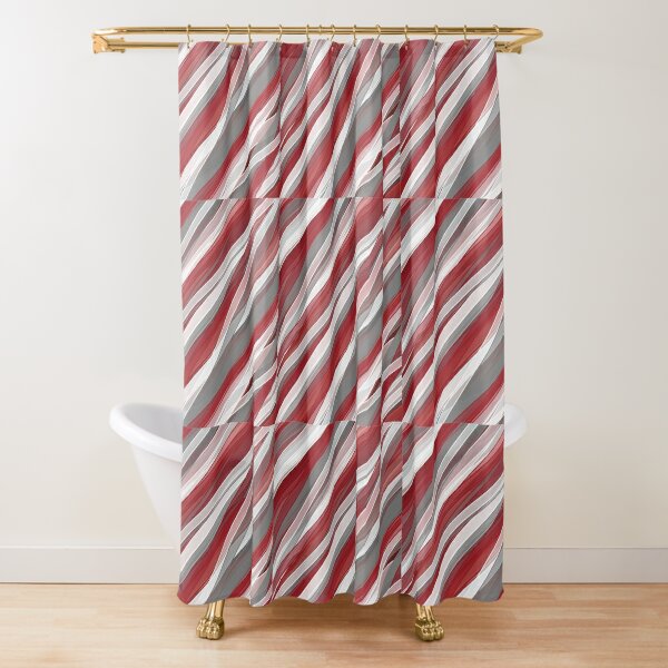 ALAGEO Cortina de ducha a rayas rojas y blancas para baño, cortinas de  ducha de tela de poliéster Waterprrof, cortinas decorativas rojas de  Navidad