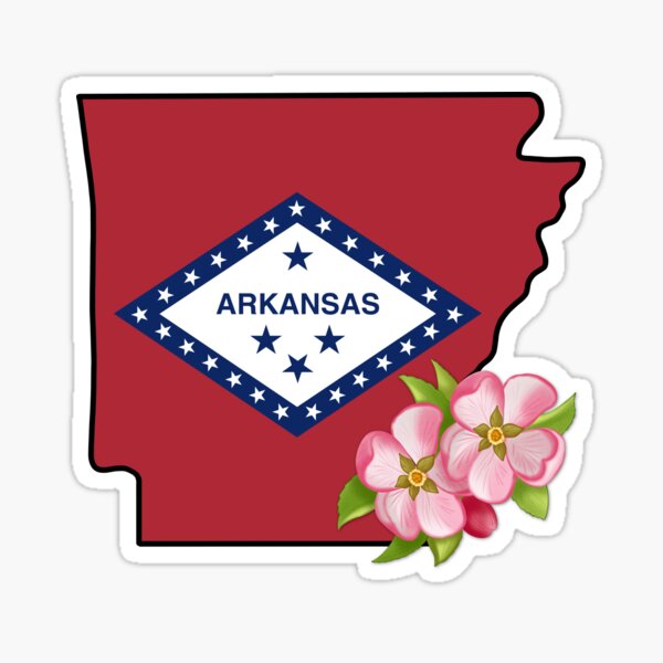 Item preview, State of Arkansas Flag with State Flower Apple Blossom designed and sold by Gsallicat.