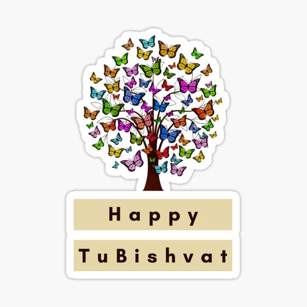 Pegatina «Happy Tu Bishvat / Tu B'Shevat Day - Negro» De Khayrihafsa ...