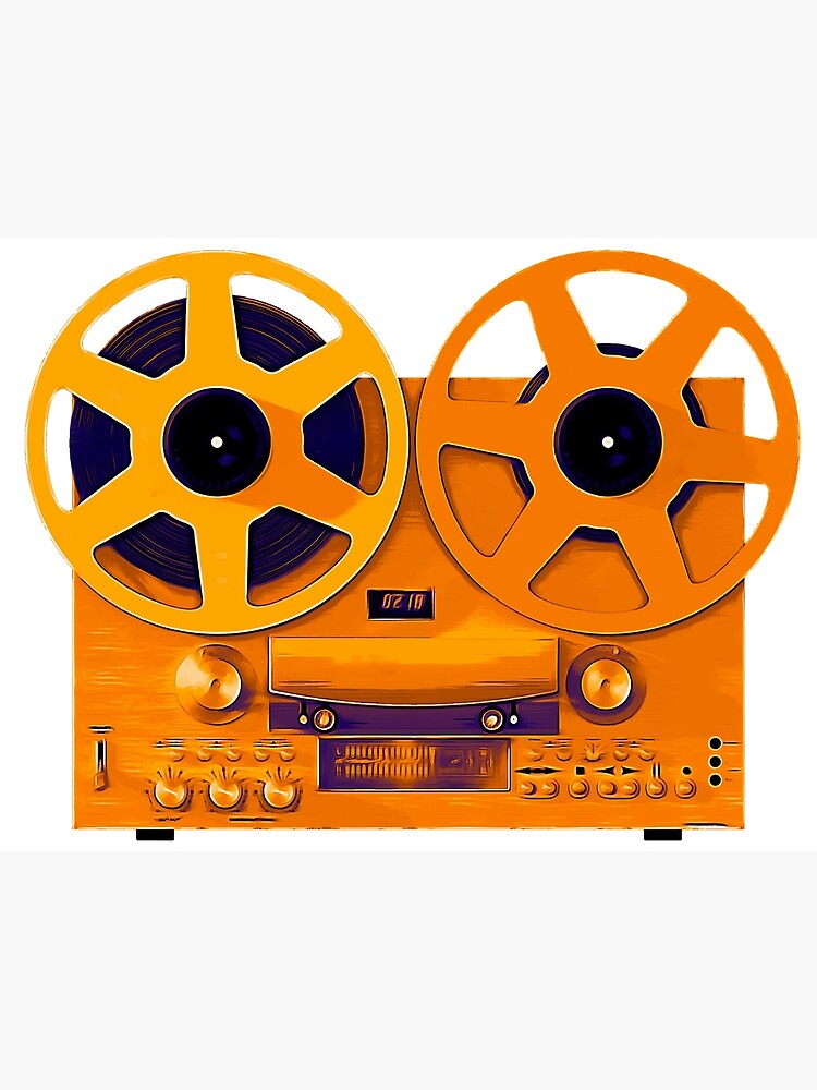 Reel to Reel track vintage tape recorder Orange version | Poster