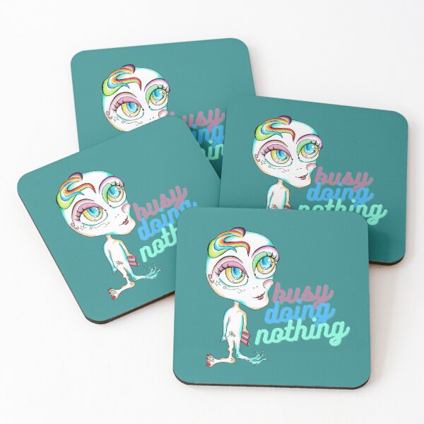 Item preview, Busy Doing Nothing - funny alien colorful and dreamy designed and sold by Canvasvendetta.